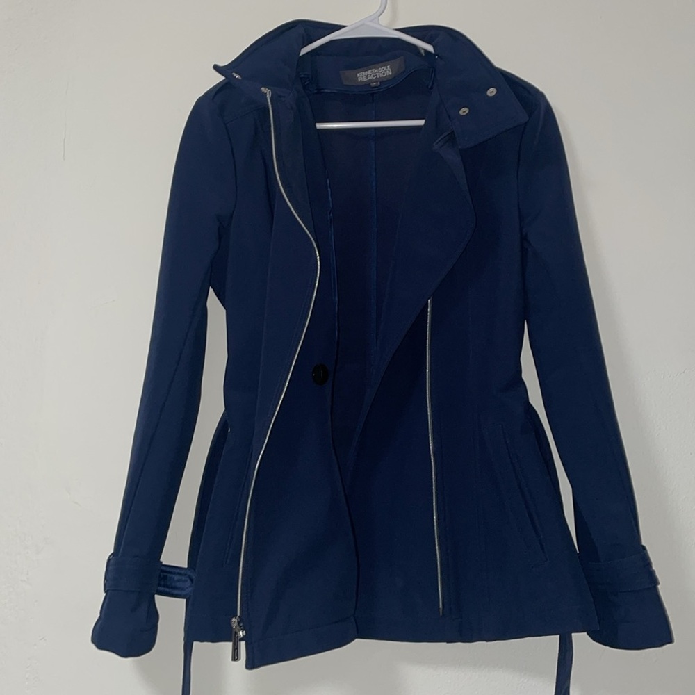 NWOT Kenneth Cole Navy Blue Trench Coat